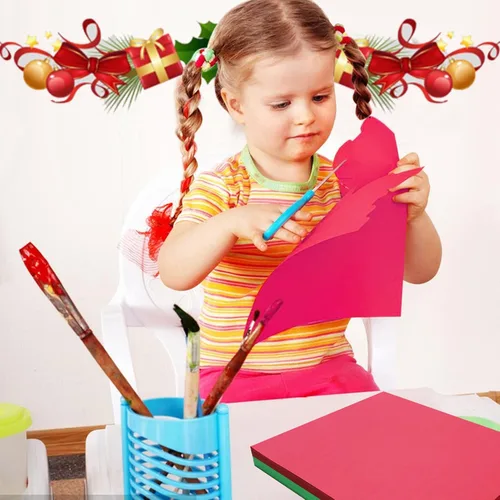 Vista 6 de 100 piezas de papel grueso de cartulina de Navidad, papel de cartulina A4 rojo y verde de 70 libras, papel de cartulina imprimible de grosor medio