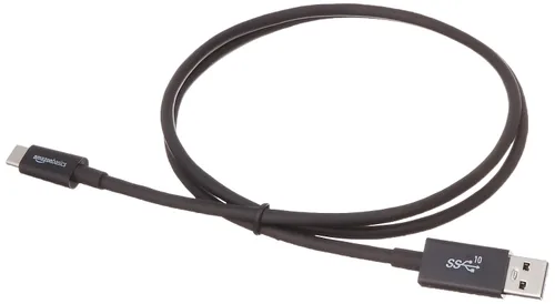 Vista 4 de Amazon Basics Cable de carga adaptador USB-C a USB-A 3.1 Gen 2, cargador rápido, 10 Gbps de alta velocidad, certificado USB-IF, compatible