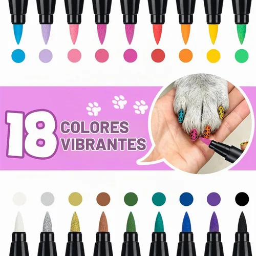 Vista 2 de Esmalte de uñas para perros, regalo de cumpleaños para perros, 18 colores de esmalte de uñas de perro, de secado rápido, seguro para perros,