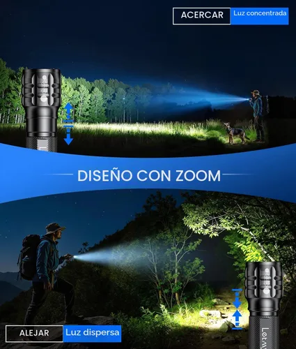 Vista 4 de LETMY - Paquete de 2 linternas recargables con 3 modos de zoom y linternas LED