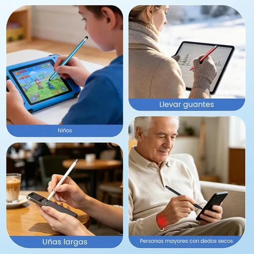 Vista 6 de Stylus 10 unidades, lápiz óptico para pantalla táctil, Android, iPad Blanco/Plata/Oro/Rosa/Rojo/Verde/Azul/Negro