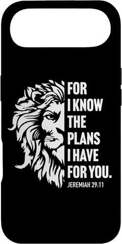 Vista 27 de Jeremiah 29:11 Christian Bible Verse Lion Graphic Case for iPhone 16