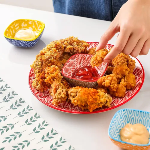 Vista 8 de KitchenTour - Juego de 6 cuencos de cerámica para salsa de soja de 3 onzas, cuencos de porcelana para condimentos, ketchup, soja, barbacoa, juego