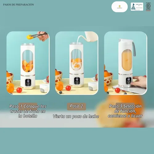 Vista 7 de Licuadora portátil de 16 oz/16.9 fl oz para jugos y batidos con 12 cuchillas de acero inoxidable Recargable por USB y control de múltiples Verde