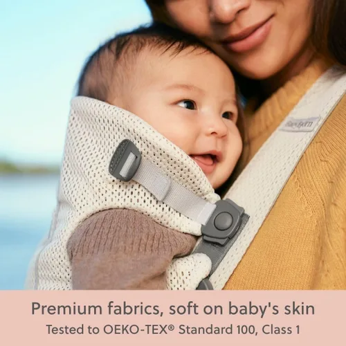 Vista 7 de BabyBjorn Portabebés Mini - Malla 3D, Crema