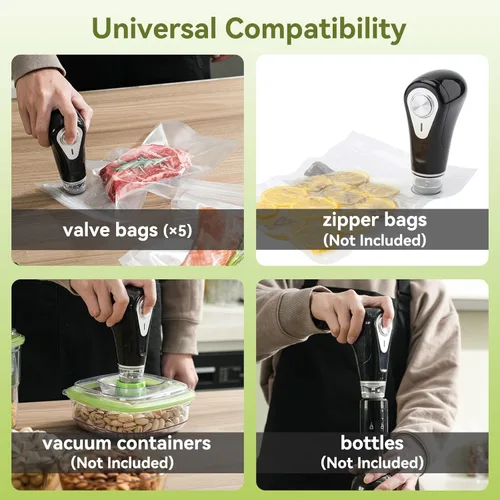 Vista 6 de Vesta Sellador al vacío de mano de precisión, potente sellador al vacío compacto para ahorrar alimentos, diseño portátil y recargable, sellador