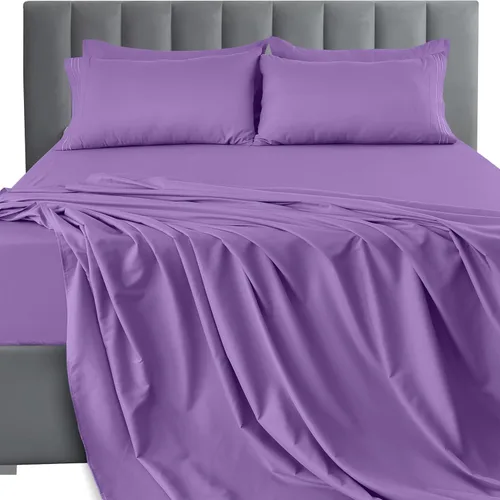 Vista 244 de LUX Décor - Juego de sábanas Twin de microfibra ultrasuave de 3 piezas con sábana encimera, sábana bajera de 16 pulgadas de profundidad y funda