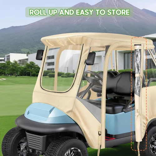 Vista 3 de 10L0L Carcasa para carrito de golf para 4 pasajeros para Club Car Precedent de 57 pulgadas, cubierta de lluvia transparente impermeable 600D
