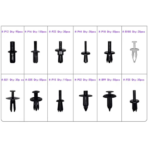 Vista 3 de 690 piezas de Coche - Automotriz Push Pin Remaches Clip Panel Interior Cuerpo Surtido Clips Surtido