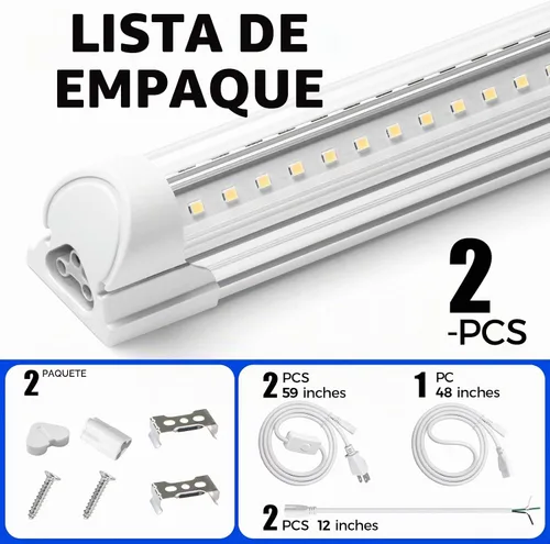 Vista 8 de Barrina T8 Luz LED para Taller 4 Pies, 40W 5500LM 5000K, Cubierta Transparente, Luces de Techo para Garaje, Lámpara LED en Forma de V, Luces