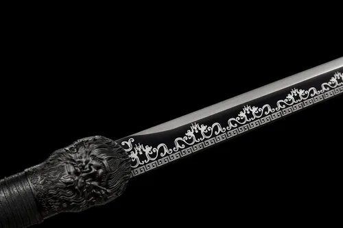 Vista 3 de JIHPENsword, espada shikomizue japonesa hecha a mano, hoja negra de espiga completa con vaina, 41 pulgadas