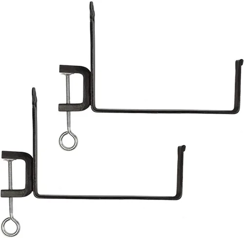 Vista 6 de Achla Designs SFB-01C Caja de flores con abrazadera, soporte de cubierta de 6 pulgadas, negro