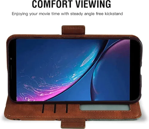 Vista 3 de Asuwish Funda compatible con Hot Pepper Serrano 3 y protector de pantalla de vidrio templado, correa de muñeca de cuero, soporte para tarjetas