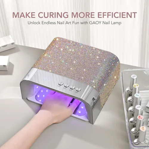Vista 6 de GAOY - Lámpara de uñas UV profesional, diseño de cavidad grande para uñas largas, diamante Diamond