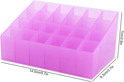 Vista 3 de ZJchao Organizador de lápiz labial, soporte para brillo de labios, organizador de cosméticos, almacenamiento de maquillaje, 24 rejillas, soporte
