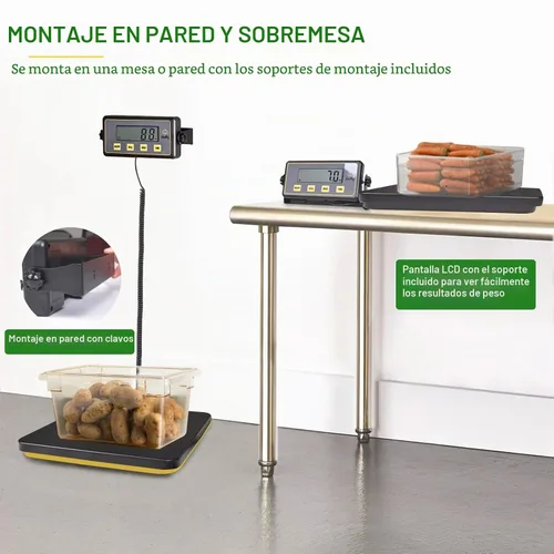 Vista 7 de Escala de recepción digital comercial de 150 libras, plataforma de aluminio Tare/Hold/Auto-Off Functions, LB/KG, Easy Read LCD Display, 4