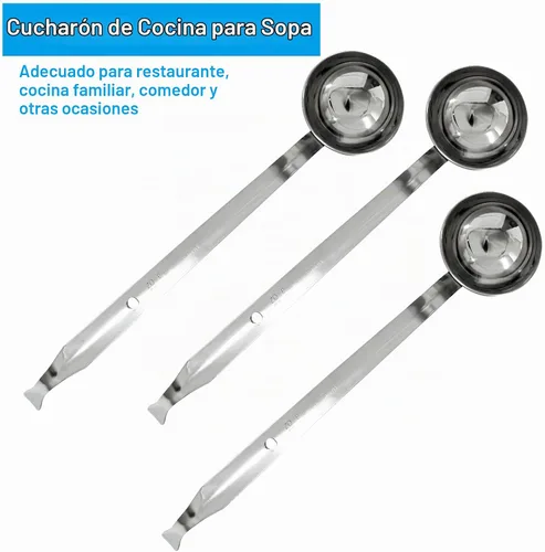 Vista 4 de Piutouyar Juego de cucharones de sopa de 3 onzas con mango largo con gancho