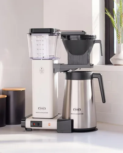 Vista 2 de Technivorm Moccamaster 79318 KBGT - Cafetera térmica para 10 tazas, 40 onzas, color blanco roto de 1.25 l Blanco sucio