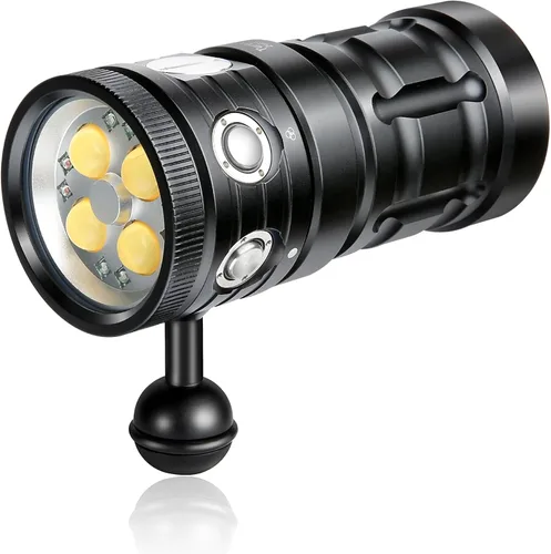 Vista 8 de Luz de buceo Turbo SX, 11000 lúmenes, luz de video subacuática de 328.1 ft, linterna de buceo, luz de buceo, linterna impermeable con para deportes