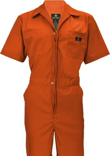 Vista 2 de Natural Uniforms Overol de manga corta con cremallera para hombre, resistente a las manchas y a las arrugas