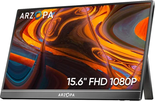 Vista 12 de ARZOPA Soporte para Monitor Portátil con Base, Monitor Portátil Ultradelgado de 14.0" para Laptop FHD 1080P Pantalla Externa con Altavoces Duales