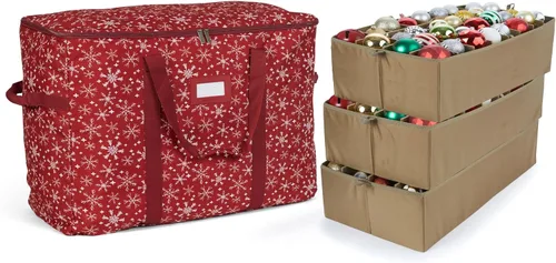 Vista 42 de Covermates Keepsakes Bolsa de almacenamiento ajustable para adornos, con asas de transporte, protección acolchada, ruedas dobles, almacenamiento