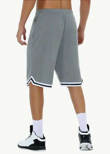 Vista 2 de JWM Pantalones cortos de baloncesto para hombre, de 11 pulgadas, de malla larga, atléticos, para gimnasio, entrenamiento, deportes, con bolsillos