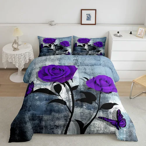 Vista 18 de Erosebridal Juego de ropa de cama turquesa tamaño individual para niños y niños, color verde azulado y gris degradado para niñas y adultos, relleno