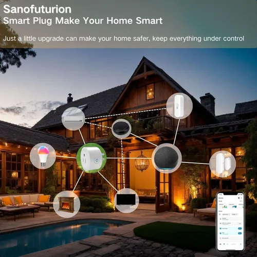 Vista 7 de Enchufe inteligente WiFi Compatible con Alexa y Google Home Enchufe WiFi para control remoto y temporizador y función de programación No