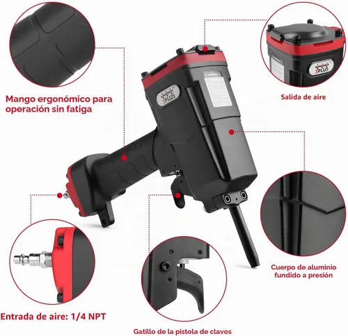 Vista 6 de 3PLUS HAPT50SP Clavadora Neumática de Punzón/Removedor de Clavos/Extractor de Clavos