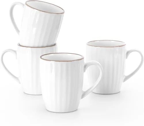Vista 29 de famiware Venus - Tazas de café para 4, juego de tazas de 12 onzas, taza para beber con asa para café, té, cacao, leche, carbón