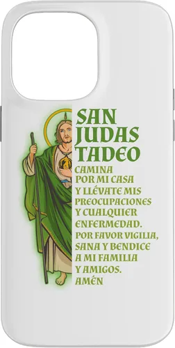 Vista 21 de Funda para iPhone 16 San Judas Tadeo con Oración
