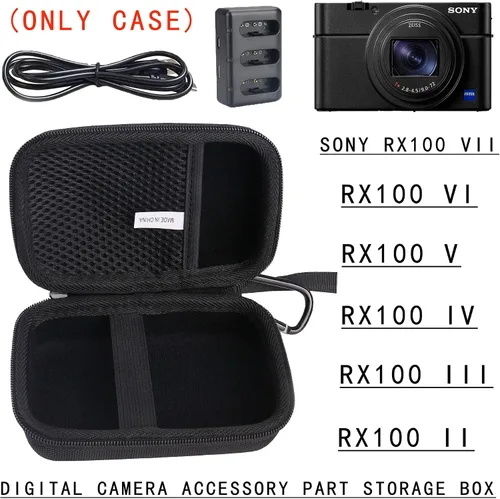 Vista 2 de Estuche rígido de almacenamiento de EVA compatible con Sony RX100 VII/RX100 VI/RX100 V/ RX100 IV/RX100 III /RX100 II Cámara digital Caja