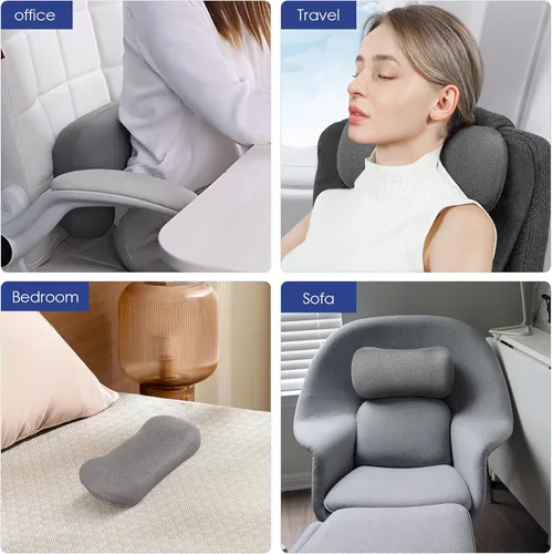 Vista 7 de COMFYTHERA Almohada cervical para el cuello para aliviar el dolor de dormir, almohada de cuello pequeño de espuma viscoelástica para aliviar