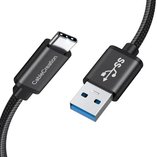 Vista 12 de CableCreation Cable USB C a USB A de 1 pie, USB 3.1 USB 3.2 Gen2 10Gbps USB A a C, cable de datos, Android Auto Cord 3A para USB C, SSD externo