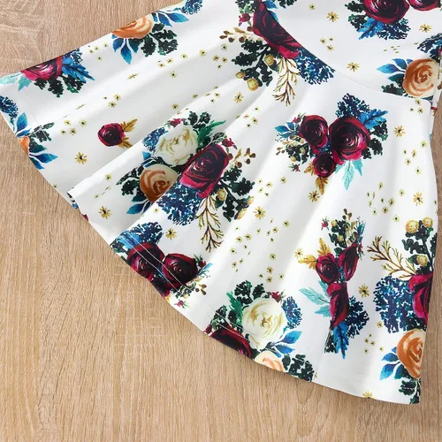 Vista 6 de Conjunto de ropa floral para bebés y niñas pequeñas, camisa y pantalones, ropa de princesa