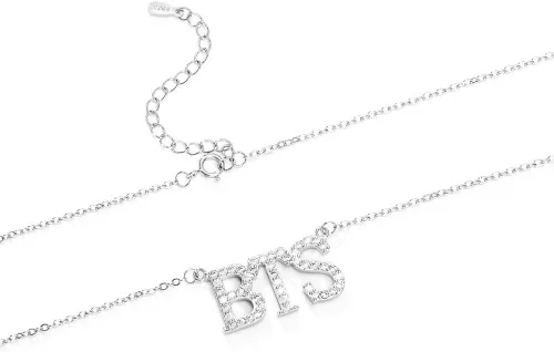 Vista 3 de YANENG KPOP Bangtan - Collar con colgante de circonita cúbica para fanáticos del ejército regalo para mujeres y niñas Metal Circonia cúbica