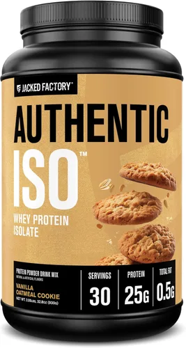 Vista 10 de Jacked Factory Auténtico polvo aislado de proteína de suero ISO, bajo en carbohidratos, proteína de construcción muscular sin OMG sin rellenos
