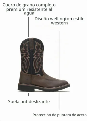 Vista 3 de WOLVERINE Botas de trabajo Rancher impermeables Steeltoe con punta cuadrada de 10 pulgadas para hombre