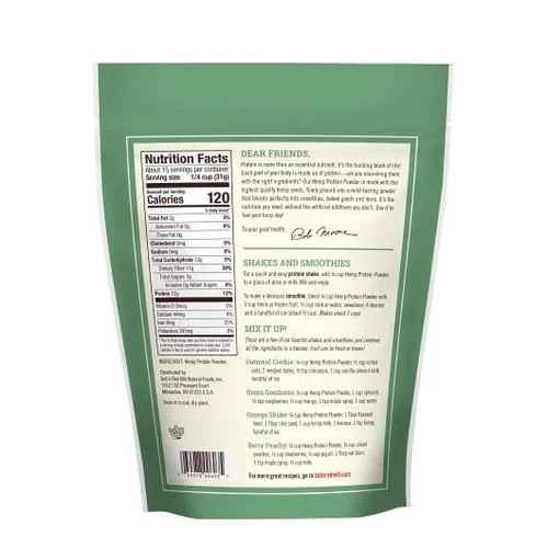 Vista 2 de Bob's Red Mill Proteína en polvo de cáñamo, 16 onzas (paquete de 4) – Sin OMG, vegano, apto para paleo, apto para dieta cetogénica, Kosher