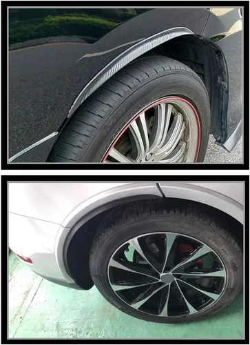 Vista 3 de Guardabarros universales de fibra de carbono para coche, 13.8 pulgadas, ceja de rueda de coche con cinta de moldeo 3M (1 par)