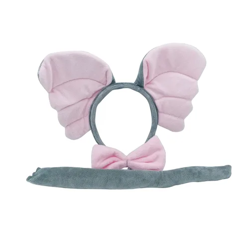 Vista 2 de Diademas de animales con orejas de elefante 3 unidades suaves para cosplay