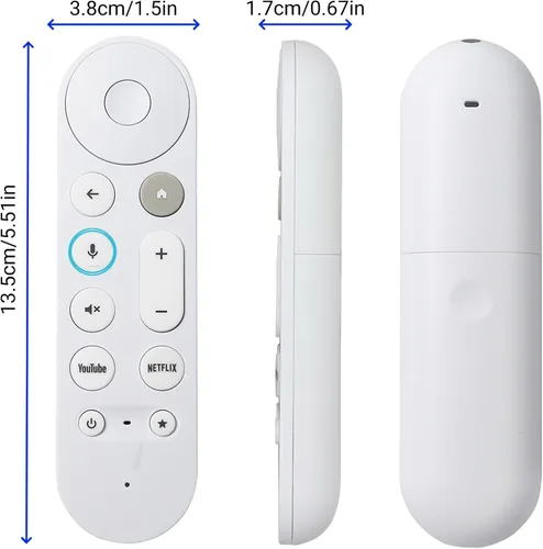 Vista 7 de Paquete de 2 repuestos para Google TV Streamer 4K, control remoto inteligente de voz con zumbador, compatible con Google Streamer 4K, Chromecast