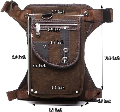 Vista 5 de Riñonera táctica al aire libre para hombres y mujeres, bolsa multifuncional para el muslo para motocicleta, bicicleta, senderismo, viajes, pesca