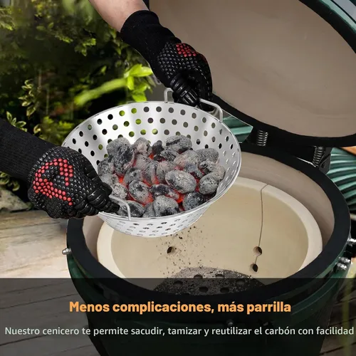 Vista 7 de Skyflame Cesta de carbón de acero inoxidable de 14 pulgadas para parrillas
