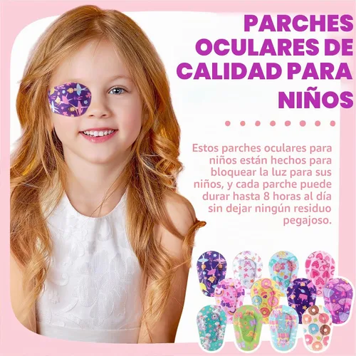 Vista 4 de Panelee 60 Parches Adhesivos para Ojos para Niños, Niñas y Niñas Pequeñas, Parches para Ojos a Granel de Material Transpirable, Algodón que Bloquea