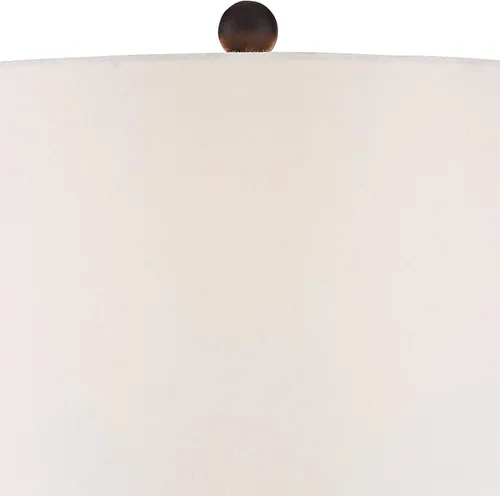 Vista 3 de 360 Lighting Dolbey - Juego de 2 lámparas de mesa rústicas de granja de 28 pulgadas de alto, columna cónica de bronce profundo, pantalla de tambor