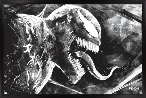 Vista 8 de Trends International Marvel Venom: Let There be Carnage - Póster de pared de boceto, 22.4 pulgadas de largo x 14.7 W, versión enmarcada en madera