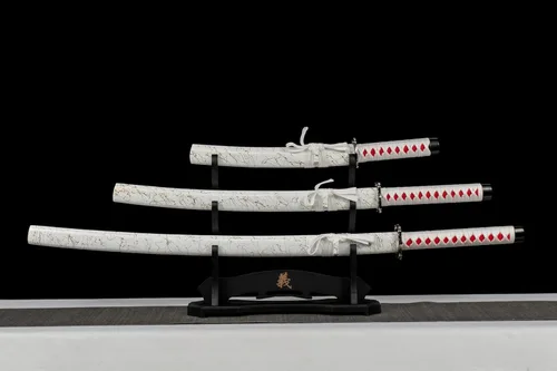 Vista 9 de Espada katana japonesa samurái – Hoja de espiga completa de acero al carbono real sin afilar, espada tradicional de práctica de Iaido