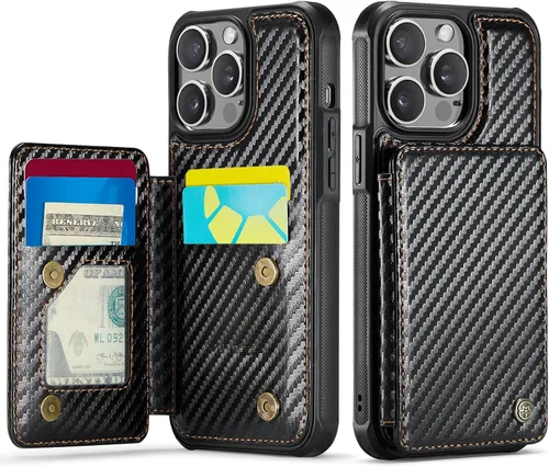 Vista 40 de Vinich for iPhone XR Wallet Case with Card Holder, Black RFID Blocking Credit Slots, Kickstand, Shockproof Flip Phone Cover, PU Leather, Double